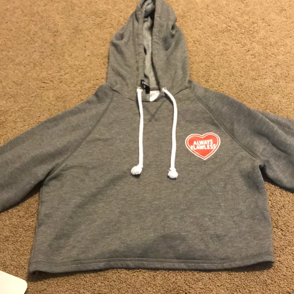 Grey cropped hoodie